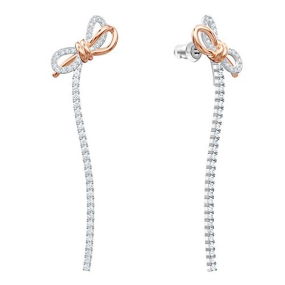 Swarovski Lifelong Bow Dangle Earrings - Picture 1 of 3